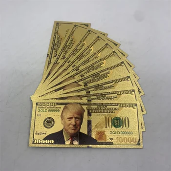 10 броя с плик $10000 ДОЛАРА Възпоменателни Банкноти на Доналд Тръмп Президентската Банкноти Невалютная