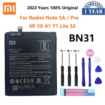 100% Оригинална Батерия За телефон Redmi Note 5A Prime S2 Батерия Xiaomi Mi 5X A1 Mi5X BN31 Подмяна на Bateria 