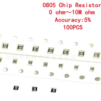 100ШТ 0805 Резистор SMD Точност 5% 0 Ω ~ 10 M Ω 1 Към 2,2 До 10 До 100 До 0 1 10 100 150 220 330 Ома 1R 10R 100R 150R 220R 330R