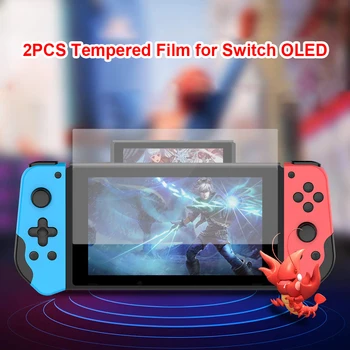 2 бр. За Nintendo Преминете OLED Екран Защитно Фолио за Охрана Закалено Стъкло Филмът е Подходящ Протектор Игрова Конзола Аксесоари