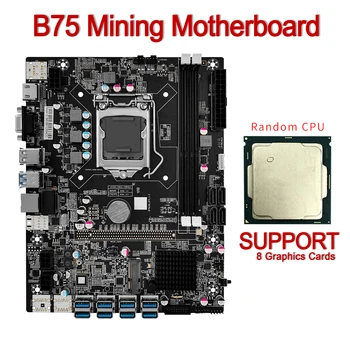 B75 дънна Платка за майнинга БТК + процесор 8XPCIE до USB3.0 Слот за графична карта LGA1151 DDR3 MSATA ETH дънна Платка USB3.0