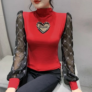 Blusas Mujer De Moda 2022, Есенен Дамски тениски с дълги ръкави, Модни и Ежедневни Поло, Отворени Капаци с горещо пробиване