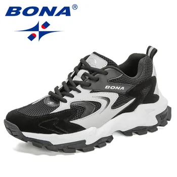 BONA/ Новост 2022 г.; Дизайнерски Благородна Пешеходната Обувки; Мъжки Окото Дишаща Ежедневни Обувки; Мъжки Луксозна Марка Обувки; Zapatillas Hombre