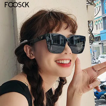 FOOSCK Пикантни Модни Големи Квадратни Слънчеви Очила за Жени За Летния Стил на Големи Размери на Рамката на Огледалото за Защита От Слънцето Очила Женски Óculos UV400