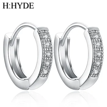 H: HYDE Fashion 2 бр. = 1 чифт Блестящи бели цветя елегантни женски обици-халки Brincos Para As Mulheres