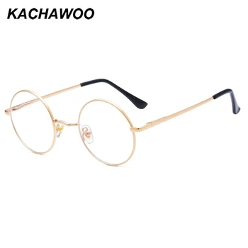 Kachawoo анти синя светлина очила, оптични кръгли реколта златни метални рамки на компютърни очила ретро дамски унисекс подаръци за нова година