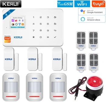 KERUI W181 Домашни Алармени системи Мобилно ПРИЛОЖЕНИЕ за Прием на GSM, WIFI Интернет Цветна Алармена Сирена Екран Безжична Система за