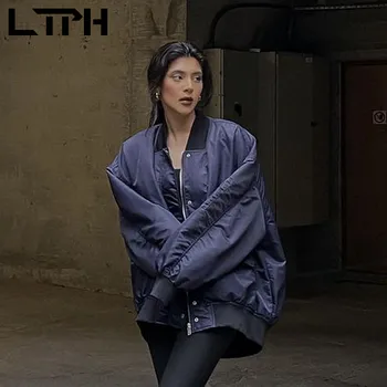 LTPH градинска яке оверсайз, стеганая дамски ежедневни яке-бомбер, жилетка с цип, на горно облекло, бейсбольное палто, 2022, пролетно новост