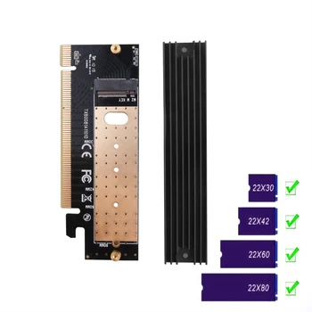 M. 2 NVMe SSD NGFF ЗА PCIE 3,0x16x4 Адаптер M Ключ Интерфейс Карта за разширяване на Допълнителна карта на Пълна Скорост Подкрепа 2230-2280 SSD