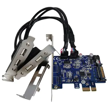 PCIe 2 порта usb вътрешен 2 порта 9pin 9-пинов USB2.0 карта за разширяване на Bluetooth usb WIFI PCI-E адаптер конвертор карта