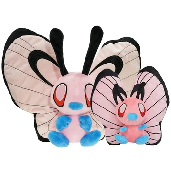 Pokemon Аниме Блестящи Butterfree Сладък Животни домашни Любимци Пеперуда Peluche Плюшени Меки Играчки, Кукли, Подарък За Рожден Ден за Деца