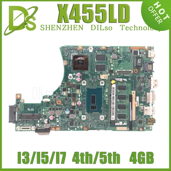X455LJ дънна Платка ASUS За X455LD X455LA R454L X455LF X455LB K455L A455L REV 3.1 2.1 дънна Платка на лаптоп I3/I5/I7 4TH 5TH Оперативната памет-4 GB