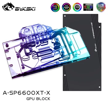 Воден блок на графичния процесор Bykski За Sapphire Radeon RX 6600XT Nitro +/Dataland RX 6600XT 8G X, воден охладител RGB VGA MOBO SYNC A-SP6600XT-X