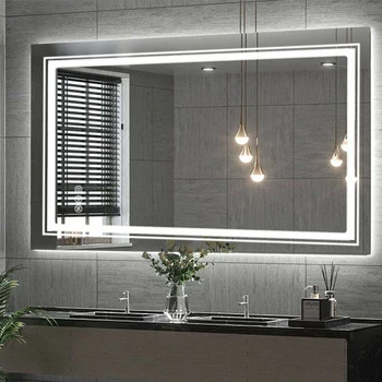 Голям Led Огледало за Баня с Осветление LED Vanity Mirror Стенни Фарове за Затемняемые Огледала за Грим за Спални