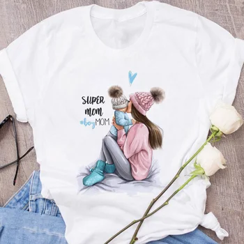 Дамски Тениски, тениски с принтом Супер Мама, Тениска оверсайз, лятна Тениска с къс ръкав, отгоре с участието на майчина любов, женска тениска