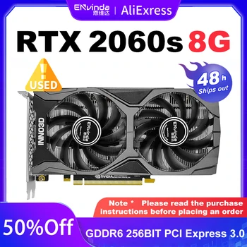 Използвани графични карти RTX2060 Super 8GB GPU RTX2060Super Компютърна Игрална Видео карта Подкрепа GDDR6 256BIT PCI Express 3,0x16