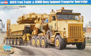 Камион за изграждане на полуремаркето 1/35 US M1070 Truck Tractor & M1000 за транспорт на тежки съоръжения