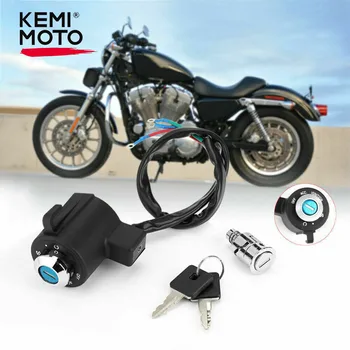 Комплект Ключове Запалване на Мотоциклета KEMIMOTO За Sportster 883 1986-2009 2010 2011 2012 2013 2014 2015 2016 2017 2018 2019