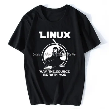 Компютърен програмист, Разработчик на Онази Nerd Мъжка Тениска Забавна Тениска с Linux За Мъже Нека Източник ще бъде с Вас Върховете Ropa
