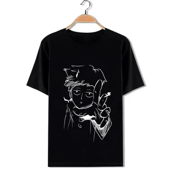 Нова Аниме Моб Психо 100 тениска Мобу Сайко Хяку cosplay тениска Модерен Мъжки памучен базова риза Тениски