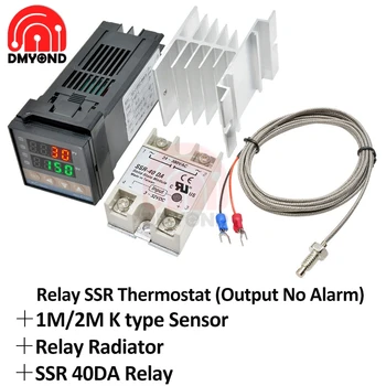 Новият REX-C100 Цифров PID Регулатор на Температурата REX C100 Термостат + 40DA SSR Релета + K Тип Термодвойка 1 М 2 М, Сонда RKC Сензор