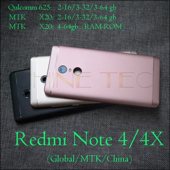 Оригинална Новост за Xiaomi redmi Note 4 глобална и МТК версия Redmi note 4X Задната част на Задната част на Кутията Подмяна на Корпуса на Отделението за батерията