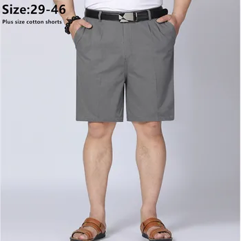 Официални къси Панталони За Мъжете на средна и Напреднала възраст, Летни Тънки Памучни Шорти За Татко, Големи Размери 42 44 46, Черни Директни ниски Обувки