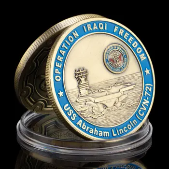 САЩ Ахраам Линкълн (CVN-72) Самолетоносач Сувенирни Монети, Бронзова Златна Възпоменателна монета с изображение на Свети Георги Възпоменателна монета