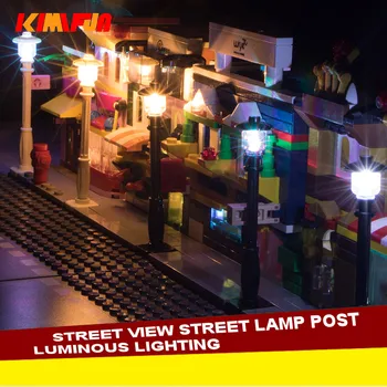 Светлината на Улична Лампа Стълб САМ MOC Строителни Блокове, Тухли Цветни Led Emitting Съвместими Блокове Инструменти за Модели Детски Играчки
