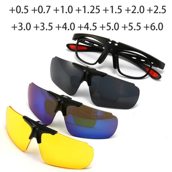 Скоби Магнит Слънчеви Очила Обектив Мъжете Далекогледство Очила С Голяма Рамка Се Коригира Рецептата Точки 0 +1 +1.5 +2 +2.5 +3 +3.5 +4 +5 +6.0