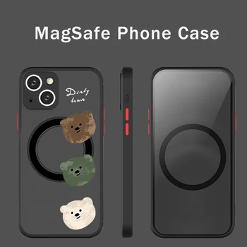 Супер MagSafe Магнитен Ретро Планински Изгрев Дизайн Калъф За Телефон за Iphone 13 12 Pro Max Мини забавни животни