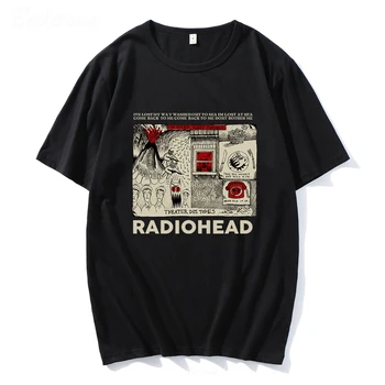 Тениска Radiohead, Реколта Хип-хоп, Рок-група, Дамски тениски, Унисекс, любителите на музиката, Забавни Щампи, Летни Блузи в стил Харадзюку С Къс Ръкав, Тениски