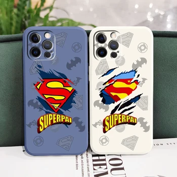 Течен Въженият Калъф Луксозен Калъф За Телефон с Логото на Супермен за Apple iPhone 14 13 12 Mini 11 XS-Pro Max X XR 8 7 SE 2020 Funda