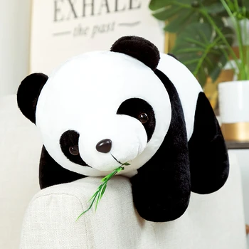 1бр 20 см Красиви Бамбукови Листа Панда Плюшени Играчки Сладък Меки Животни на Китайското Национално Съкровище Панда за Деца Детски Подаръци