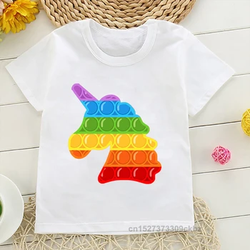 2022 Нова Скъпа Своеобразна Детска тениска с Единорогом, Тениска с Принтом 