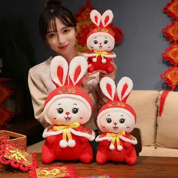 45 см Китайски Стил Зайче плюшена играчка 2023 Нова Година Kawai Подарък Бебешки Играчки, Украса на Стаята Мода Да Възглавницата