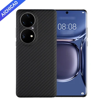 ACC-Луксозен Калъф за телефон от чисто въглеродни Влакна за Huawei P50 Pro, ултра-тънък, който предпазва от падане, Бизнес Калъф от Арамидни Влакна Huawei P50
