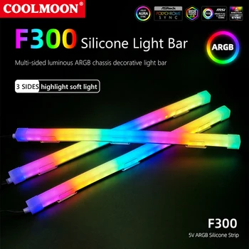 COOLMOON RGB Light Strip 5V 3PIN ARGB Led Лента Магнитна Компютърна Светлинен Панел Цвят на Замърсяване на Атмосферни Лампа За Корпуса на Компютъра