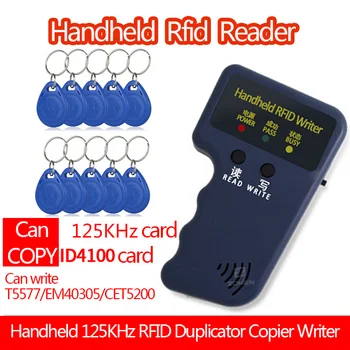 Eeay използват Ръчни 125 khz EM4100 RFID Копирна Машина Писател Rfid Восъчни Програмист Четец T5577 Презаписваем ID Ключодържатели Тагове Карта