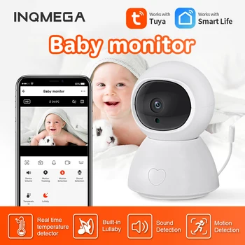 INQMEGA Sasha 1080P HD Безжична Детски Монитор PTZ Разпознаване на Лица Inddor Бавачка Камера за Нощно Виждане Бавачка Видео Камера за Сигурност