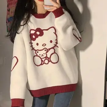 Kawaii Sanrio Пуловер с бродерия от Картун 