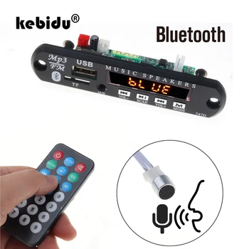kebidu Bluetooth Handfree Комплект за Автомобил 5 v-12 В MP3 Плейър TF USB 3.5mm AUX Аудио Декодер Платка FM Радио За Кола За Iphone и Android