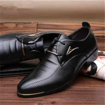 KIPERANN/ луксозни маркови класически мъжки модел обувки с остър бомбе, мъжки черните сватбени обувки от лачена кожа, оксфордские модела обувки, танцови обувки