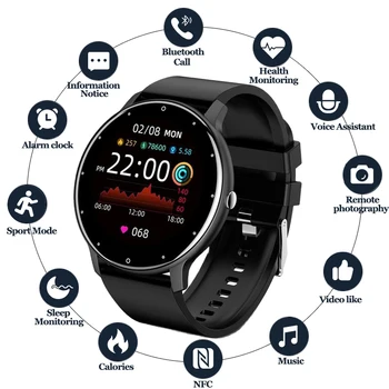 LIGE Смарт Часовници Мъжки IP67 Водоустойчив Bluetooth-Спортни Ръчни Часовници за Мониторинг на Кръвното Налягане Сън Умни Часовници За Huawei, Xiaomi