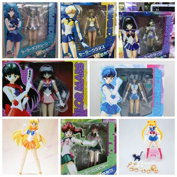 Sailor Moon Цукино Усаги Моряшка Меркурий съвместно движещ Аниме Фигурка PVC играчки Колекция фигурки за приятелите на подаръци