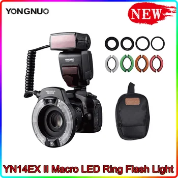 Yongnuo YN14EX II TTL led Макро Пръстеновидна Светкавица с Двойна Лампа Макро Светкавица за Canon 5D4 1DX2 5Dsr 750D 6d2 DSLR Фотоапарат