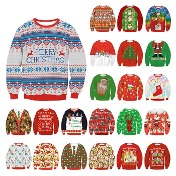 Грозни Коледни Пуловери, Зелени Джъмпери, 3D Забавен Принт, Празнична Коледна Hoody за Парти, Рожден Ден, Коледа Hoody 2022