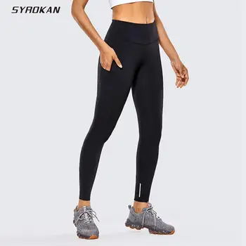 Дамски панталони за йога SYROKAN с висока талия и джобове, спортни гамаши Naked Чувство-25 см