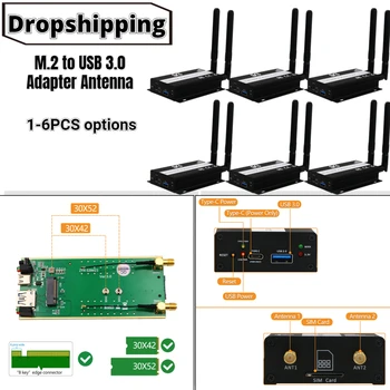 Директна доставка 1-6 бр M. 2 към USB 3.0 Адаптер за Антена B Ключ NGFF Безжичен Конвертор Карти с гнездо за SIM карта 3G/4G/5G LTE Модул