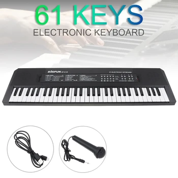 Е-Пиано Клавиатура 61 Клавиш USB Цифров Музикален Орган на Ключови Борда с Микрофон Музикално Образование за Деца
